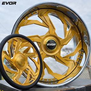 Rines EVOR Personalizados de 24, 26, 28 y 30 Pulgadas, Estilo <span class=keywords><strong>Trapstar</strong></span>, Borde Profundo, 6x139.7, 5x120.7, para Classic Caprice, GMC Yukon, Suburban, Ruedas Forjadas - Product Image 6