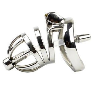 Dispositivo di castità con anello curva gabbia per gallo con catetere per adulti sex toys - Product Image 3