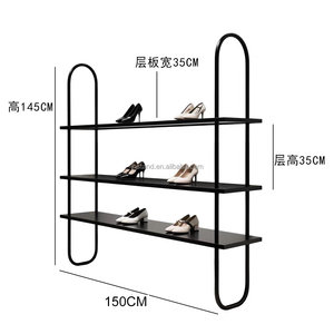 Espositore per Scarpe a 3/4 Livelli in Metallo Nero Autoportante per Negozi di <span class=keywords><strong>Abbigliamento</strong></span> e Borse - Product Image 6