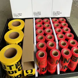 MANCAI 공장 도매주의 테이프 노란색과 검은 색주의 테이프 75mm x 300 m주의 테이프 노란색