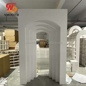 SMOOTH <b>Large</b> Party Prop 3D White Acrylic Arch Stand Wedding Backdrop Stage <b>Decoration</b> PVC Multilayer Wedding Backdrop Stage Arch - Product Image 3