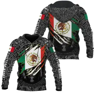 Felpa con cappuccio più venduta in Messico autunno inverno sfusa tutta la stampa messico Eagle felpe personalizzate Unisex abbigliamento da uomo Pullover