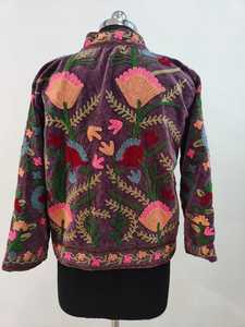 Veste Suzani brodée à la main exclusive, veste Suzani en coton, tissu TNT, veste bohème pour femmes, veste Suzani brodée SALT - Product Image 3