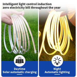 Tira de Luces LED Solares IP65 Blanco Cálido para Jardín Exterior con Alto CRI 95 y Función Regulable - Product Image 4