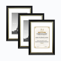 Juego de Marcos para Certificados al por Mayor, Marco para Documentos y Diplomas con Borde Dorado y Negro, con Paspartú Blanco para Exhibición de Premios en la Pared del Oficio