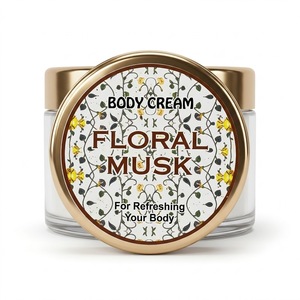 Floral Musk Body Cream Moisturizing Skin Balm For Refreshing Hydration Nourishing Luxury Argan Oil <b>Blend</b> Luxury Jar Balm - Product Image 1