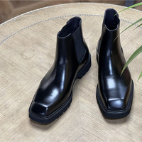 Bottes Chelsea montantes classiques pour hommes en cuir véritable faites à la main, respirantes, à enfiler, avec semelle extérieure en caoutchouc, pour l'hiver, personnalisables avec logo