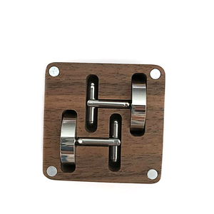 Personnalisé Gravé <span class=keywords><strong>Bois</strong></span> boutons de Manchette avec Boîte-Cadeau Carrée Ensemble pour Garçon D'honneur Mari Cadeaux De Mariage - Product Image 1
