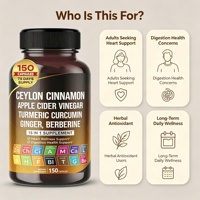 LUVVITA Vente en gros – Capsules 15-en-1 pour adultes : Cannelle de Ceylan, Vinaigre de cidre de pomme, Curcuma, Gingembre, Berbérine – Digestion et soutien pour femmes enceintes