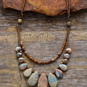 Collar de Jade con Colgante en Forma de Gota de Agua Hecho a Mano, Estilo Vintage, para Hija Mayor, Joyería de Piedra al por Mayor - Product Image 5