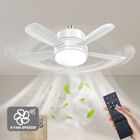 Ventilateur de plafond avec lumière, douille américaine E27, ampoule, variateur d'intensité, douille fermée