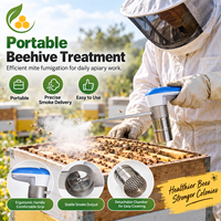 Fumoir anti-varroa de style européen, rechargeable, avec chambre en acier inoxydable et longue buse, outil d'apiculture