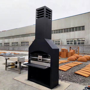 Nuovi Prodotti per <span class=keywords><strong>la</strong></span> Casa Camino da Esterno Autoportante a Legna in Metallo di Grandi Dimensioni con Griglia BBQ - Product Image 1