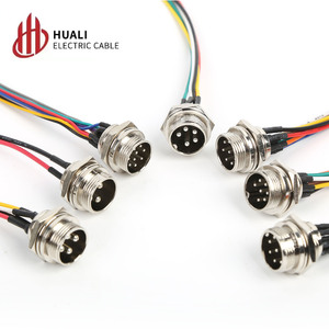 Adaptateur d'aviation M16-6-Core, prise femelle GX16 avec fil de soudage de 20cm, plaqué argent, 300/500V pour des connexions faciles - Product Image 2