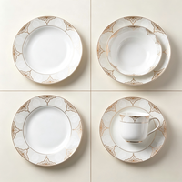 Service de table en porcelaine dorée marocaine gris or, écologique, durable, de luxe, en céramique, pour mariages, style méditerranéen