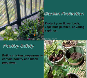 Maille en plastique verte pour jardin en PVC avec stabilisateur UV - Durable pour les jardinières et les parterres de fleurs - Product Image 5