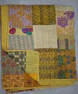 Nueva Cubrecama de Algodón Khambadiya Bordada a Mano con Diseño Vintage, Colorida, Estilo Sari, Bohemia, para Uso en Hoteles, Suave - Product Image 4