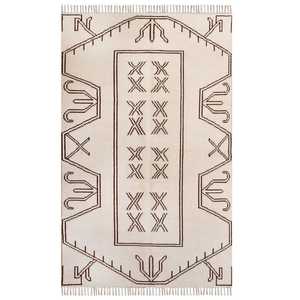 Alfombra de Lana Anudada a Mano, Alfombra Moderna con Diseño Geométrico - Product Image 1