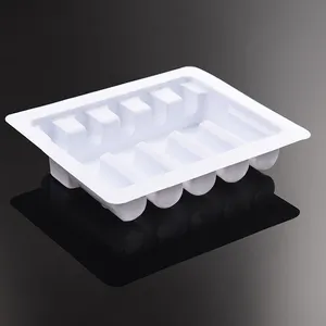 Bandeja personalizada de gel de injeção, barata, 5 compartimentos, recipiente de plástico pvc, bandeja de embalagem para medicina