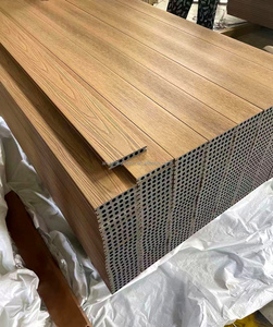 WPC Gỗ nhựa <span class=keywords><strong>composite</strong></span> <span class=keywords><strong>decking</strong></span> ván rắn Bảng điều chỉnh Ốp ngoài trời chống trượt không thấm nước bên ngoài vườn bấm vào hạt gỗ - Product Image 6