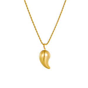 European American Style Teardrop Pendant Necklace Titanium Steel Twisted Chain Unique Design Retro Punk Fashion Jewelry - Product Image 5