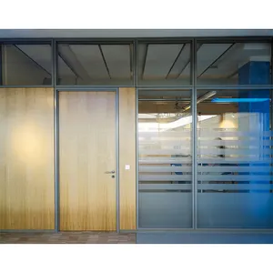 Modern Exterior And Interior Use Aluminum Movable Glass Partition Wall Frameless Sliding Folding Glass Door Partition For Office