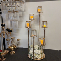 Nouveau Chandelier de Table Doré à 6 Têtes en Métal pour Décorations de Mariage et Centres de Table