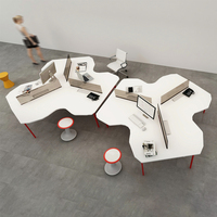 Mobilier de bureau moderne de luxe Bureaux modulaires blancs Table de travail pour 4 à 6 personnes Mobilier de bureau Bureau de travail