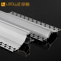 Profilé en aluminium encastré sans cadre pour éclairage mural LED, idéal pour les plafonds en plaques de plâtre et l'éclairage linéaire commercial encastré.