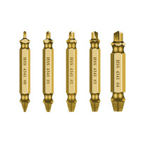 Kit d'accessoires pour outils électriques, extracteur de vis à double tête en titane HSS 4341 pour réparation de boulons cassés, 4/5/6 pièces