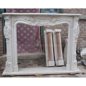 Cheminée d'intérieur <span class=keywords><strong>de</strong></span> style europé<span class=keywords><strong>en</strong></span> sculptée à la main Cheminée <span class=keywords><strong>en</strong></span> marbre blanc décorative autoportante Style <span class=keywords><strong>de</strong></span> designer - Product Image 6