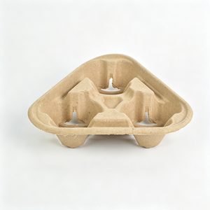 Portavasos <span class=keywords><strong>de</strong></span> Pulpa Compostable para 3 Vasos, Servicio <span class=keywords><strong>de</strong></span> Entrega, <span class=keywords><strong>Uber</strong></span> <span class=keywords><strong>Eats</strong></span>, Comida para Llevar, Bandeja Apilable Ecológica para Vasos al por Mayor - Product Image 3