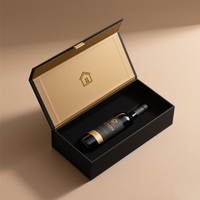 Boîtes d'emballage portables en carton rigide noir mat personnalisées de luxe avec doublure en éponge pour bouteilles de spiritueux et de vin rouge