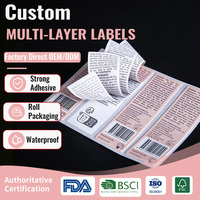 Étiquettes autocollantes holographiques personnalisées à double couche, manuels multilingues imprimés recto-verso détachables