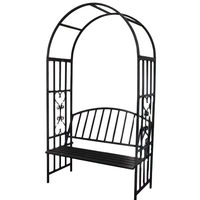 Arbor de jardin en fer revêtu noir, meuble de jardin avec Design d'arbre de vie, en métal, en fer, pour pelouse