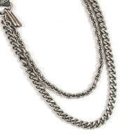 Ceinture chaîne gothique à breloques os et dés pour jeans, avec maillons doubles drapés et finition argent antique – Grande Vente