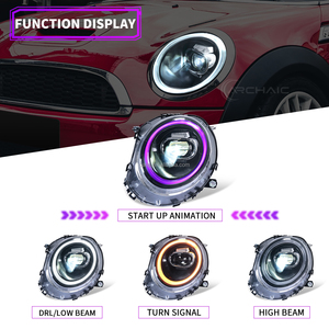 Faro Delantero Archaic con Animación de Arranque RGB para BMW <span class=keywords><strong>Mini</strong></span> <span class=keywords><strong>Cooper</strong></span> R55 R58 R57 <span class=keywords><strong>Cooper</strong></span> S, Faros para <span class=keywords><strong>Mini</strong></span> R56 2007-2013 con Homologación E-Mark - Product Image 4