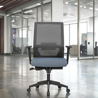 Chaise de bureau exécutive ergonomique moderne en maille avec roulettes silencieuses, hauteur réglable, soutien lombaire réglable, garantie de 3 ans pour les achats en gros