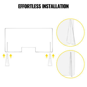 Fábrica personalizada 24 "x 48" acrílico escudo escritorio 0,2 "grueso contador transacción ventana estornudo protector cajero contadores bancos oficinas - Product Image 5