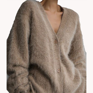 Pull en maille épaisse personnalisable de couleur unie pour femmes, style ample et mignon, pull en maille épaisse pour l'automne et l'hiver - Product Image 6