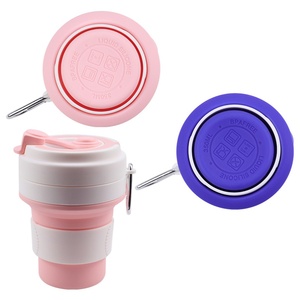 Gobelet en silicone pliable réutilisable et étanche, gobelets de voyage portables, tasse à café en silicone pliable de 12 oz avec couvercle et mousquetons - Product Image 4