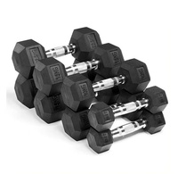 Haltères hexagonaux en fonte de 10 kg, noirs, pour entraînement de force, avec ensemble d'haltères réglables recouverts de caoutchouc, vente en gros