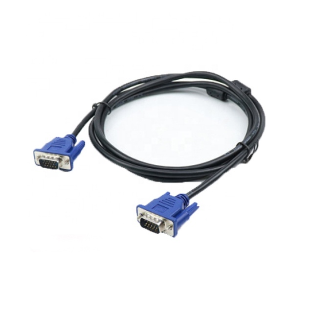Direct Manufacturer Savings 1m Optical Fiber Male-Male 15 PIN VGA Computer Cable PVC Jacket Blue CCS Core Stable Monitor Display