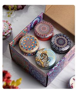 ディワリ感謝祭のためのエレガントな香りのブリキ乾燥花香りキャンドルクリエイティブホームアロマセラピーエッセンス軟膏 - Product Image 3