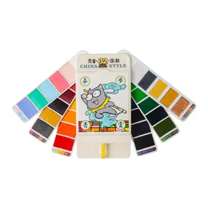 Superieure Super Pad Fan Shaped Opvouwbare Aquarel Verf Set Met 32/56 Kleuren