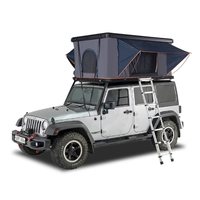 Tente de toit rigide en aluminium XL moderne pour 4 personnes, pliable latéralement, avec design imperméable pour une utilisation en extérieur en toutes saisons