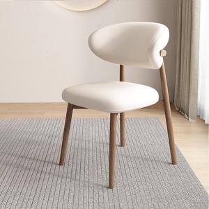 Silla de comedor de nogal de lujo contemporánea, silla de oficina tapizada de madera maciza adecuada para comedores y áreas de estudio - Product Image 3