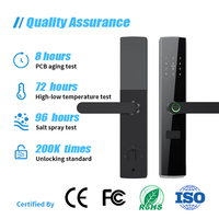 Ensemble de serrure de poignée de porte intelligente Tuya/TTlock pour porte en acier accès sans clé par empreinte digitale en alliage d'aluminium clavier électronique mot de passe nuage