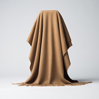 Châle en laine mérinos 100% pure avec pompons, doux et chaud pour l'hiver, design unique