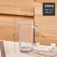 Mug à café en verre jetable classique de haute qualité, idéal pour les fêtes, compatible lave-vaisselle et micro-ondes, usage domestique